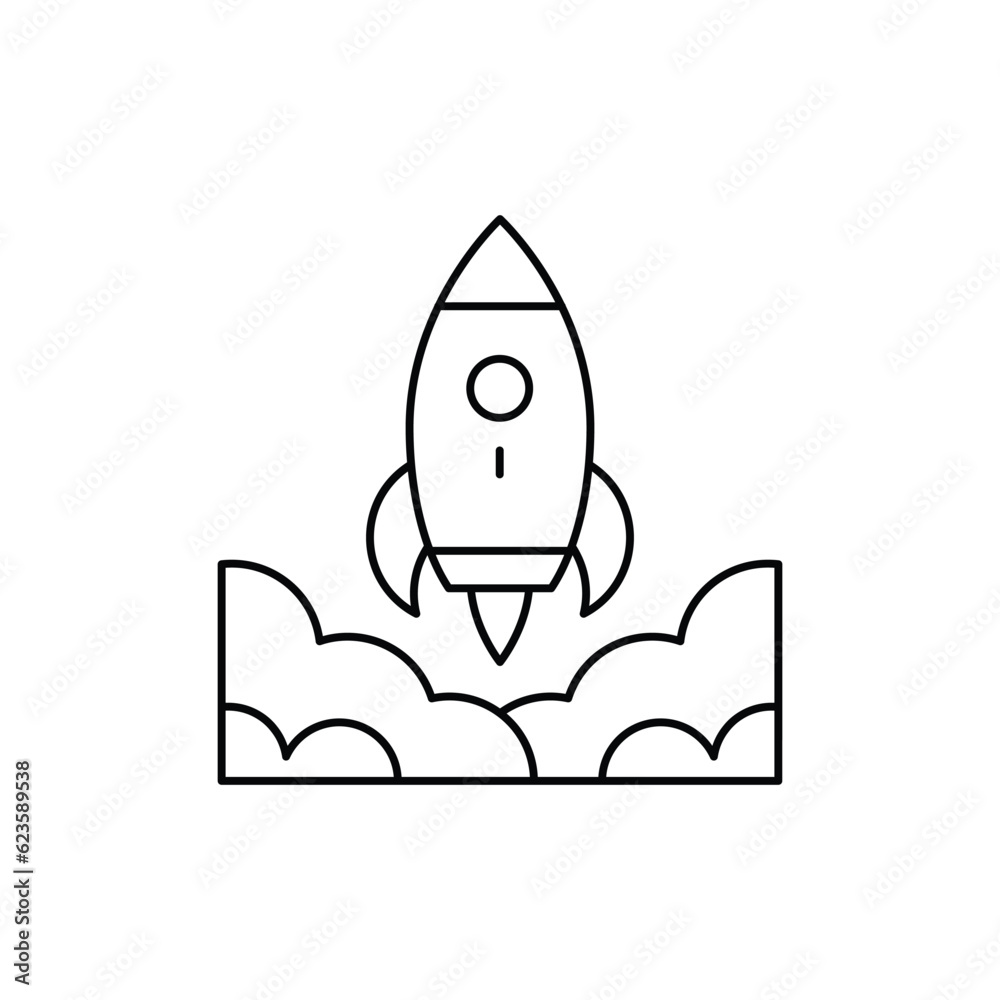 rocket launch icon. outline icon rocket launch icon. outline icon