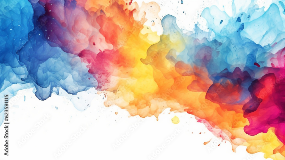Abstract watercolor background with watercolor splashe