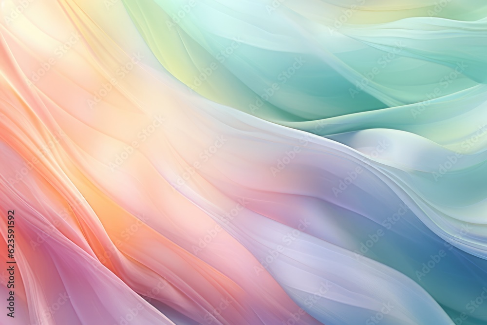 Abstract soft colorful swirl wave background. Flow liquid lines design element. Light pastel colors. Abstract silk background