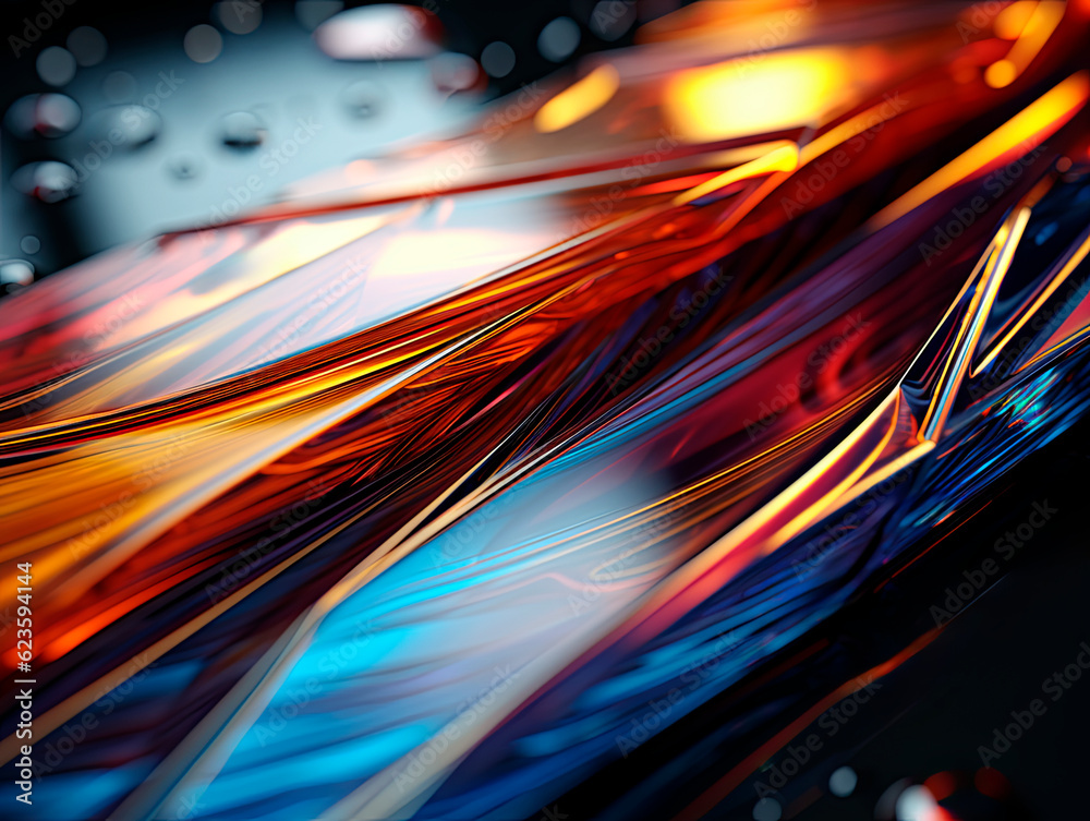 Abstract beautiful colorful glass wave background. Generative AI