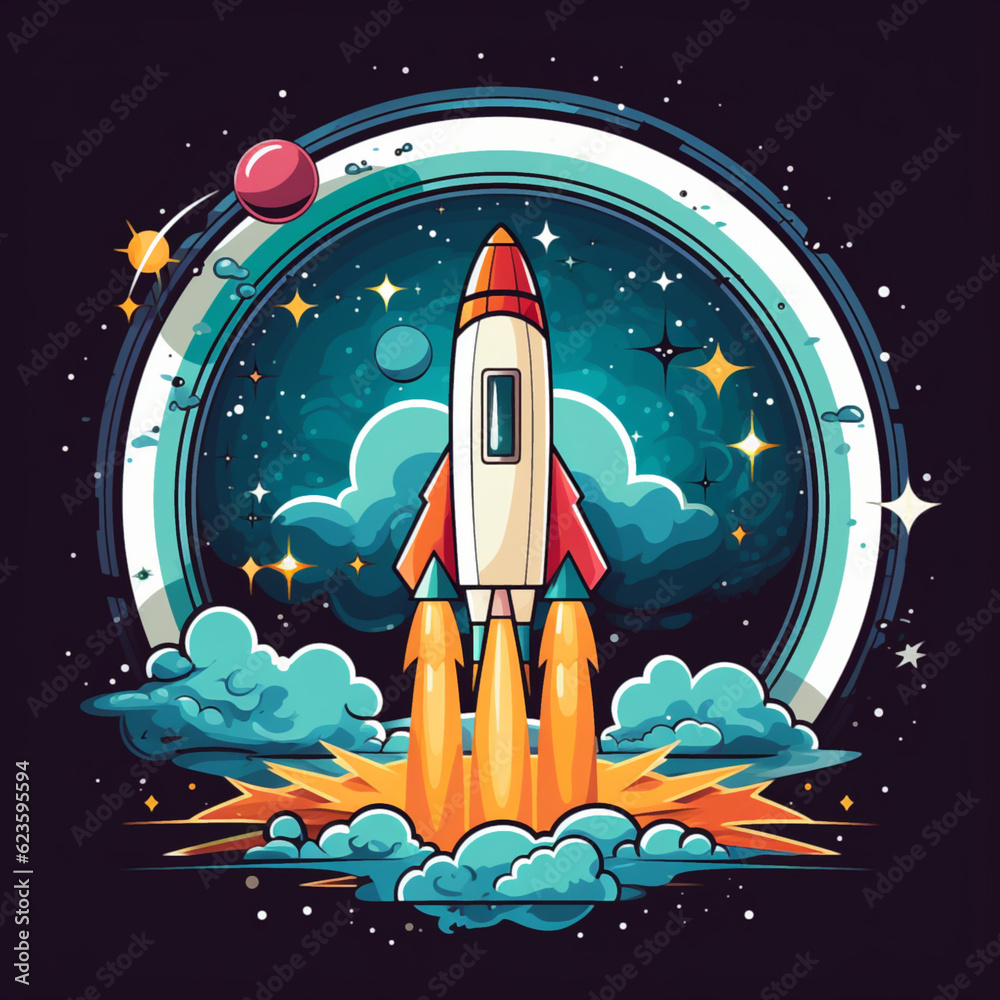 Obraz premium space rocket in space