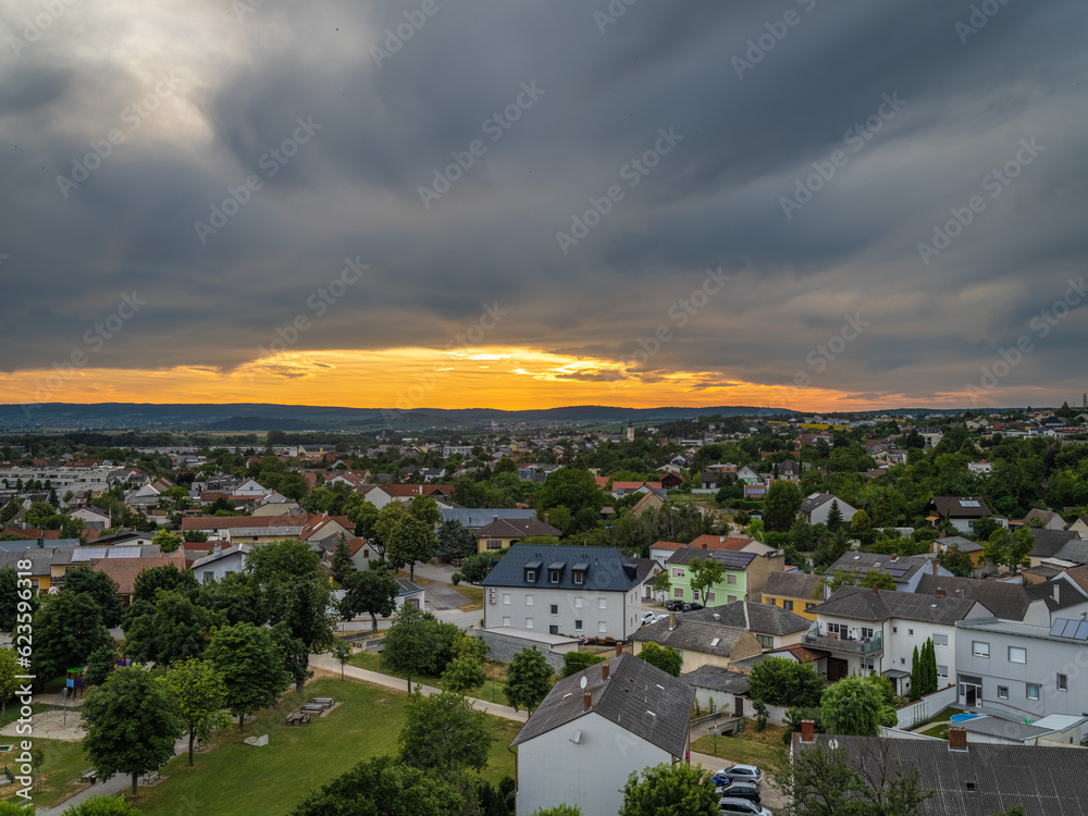 Panoramablick vom Kalvarienberg auf Neusiedl am See