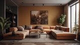 Scandinavian style interior with modern furniture. Minimalist interior design