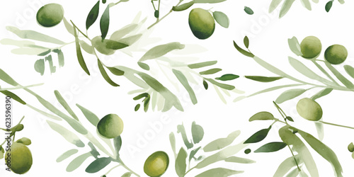 Olive watercolor painting Seamless pattern, Watercolor Seamless pattern background texture pattern. food seamless