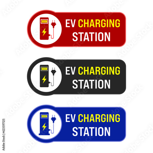 EV car charging station. Electric Vehicle Charging Station Vector Images