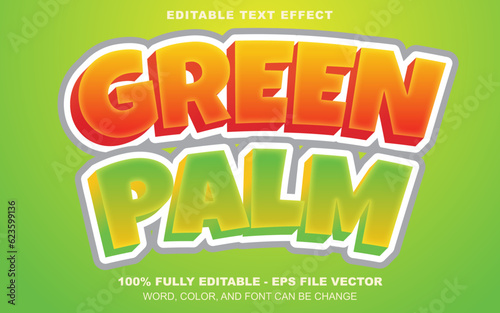 Green palm editable text effect | EPS vector file