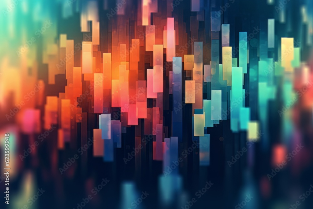 Network technology multicolored geometric abstract background. Ai