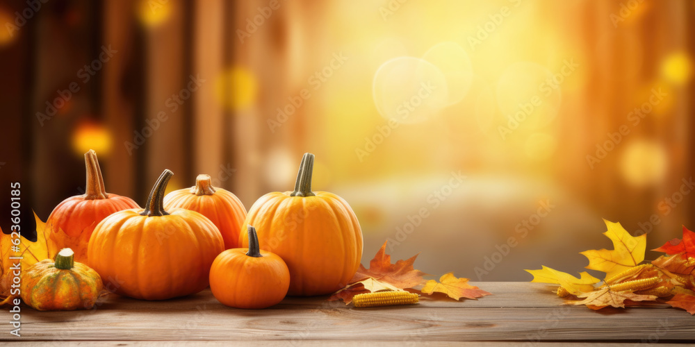 Festive autumn decor from pumpkins, corns and fall leaves. Concept of Thanksgiving day or Halloween
Festive autumn decor from pumpkins, corns and fall leaves. Concept of Thanksgiving day or Halloween