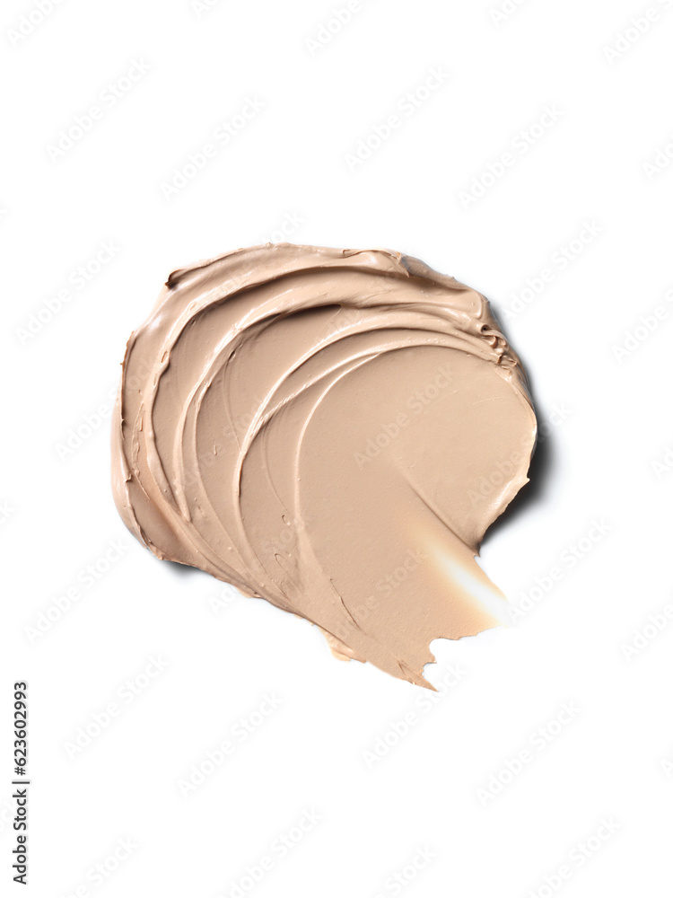 Eyeshadow primer composition texture isolated on white background. Cosmetic product swatch Eyeshadow primer composition texture isolated on white background. Cosmetic product swatch