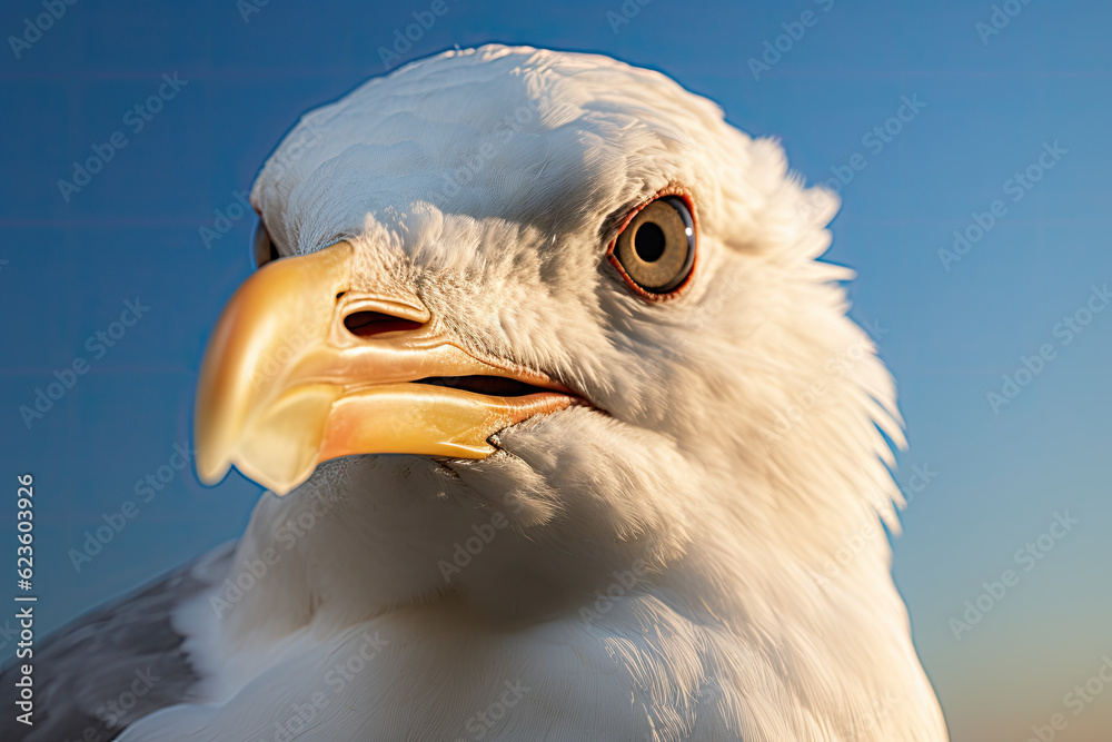 close up portrait of a seagull with focus on its eye close up portrait of a seagull with focus on its eye
