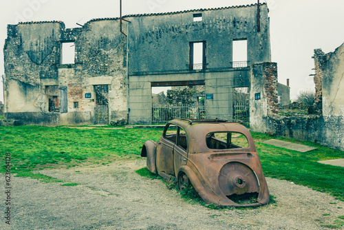 Ruins in the French commune Oradour-sur-Glane