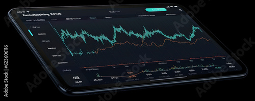 Cryptocurrency and Blockchain Show real-time graphs  photo