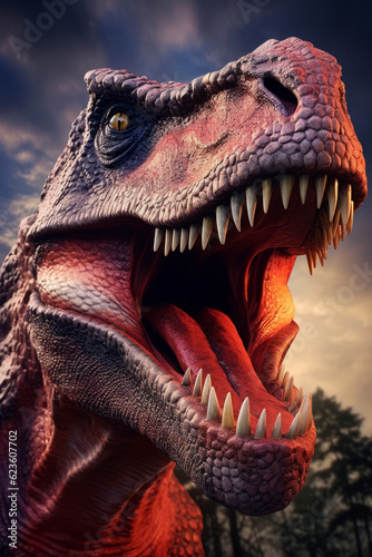 Closeup of an angry dinosaur t-rex © Guido Amrein