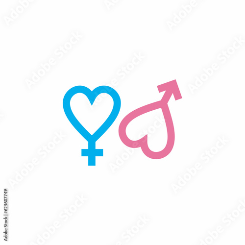 Male and female gender symbol, female and male gender icon design vector illustration eps 10