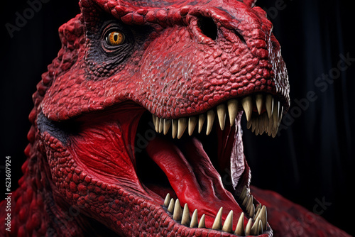 Fototapeta Naklejka Na Ścianę i Meble -  Closeup of an angry dinosaur t-rex
