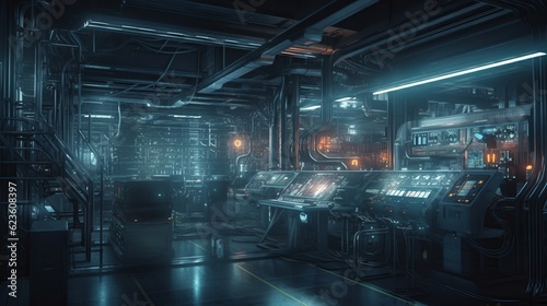 Exploring the Hidden Urban Corridors: A Journey through Empty Interiors and Industrial Architecture, generative AI