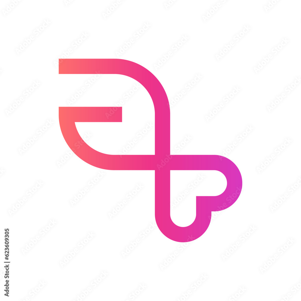 Letter A heart modern minimal logo design Letter A heart modern minimal logo design
