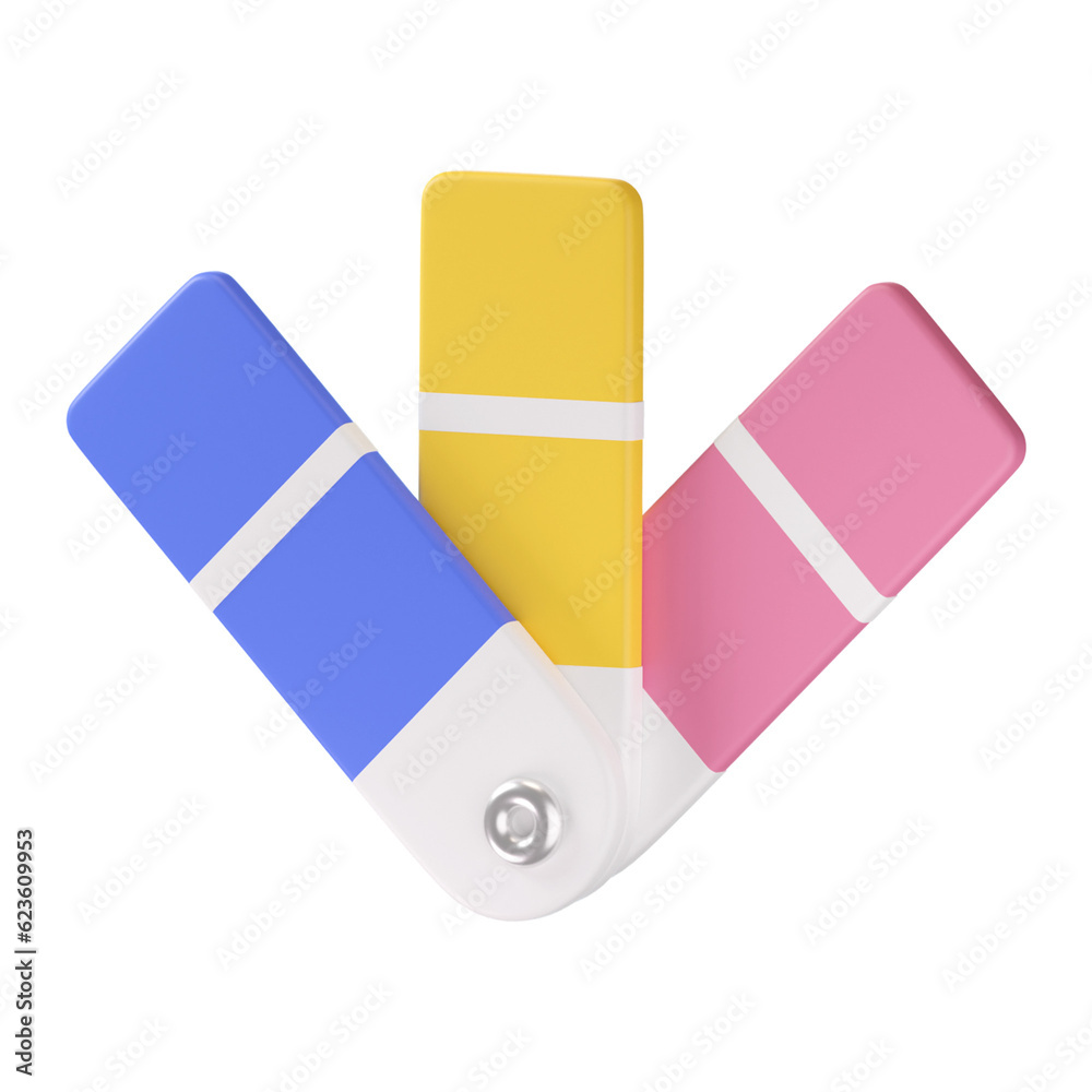 Color Palette 3d icon illustration;