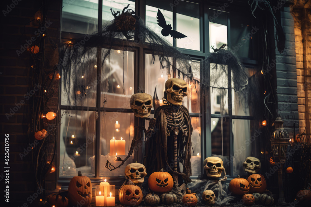 Homes decorated with Halloween theme for fall