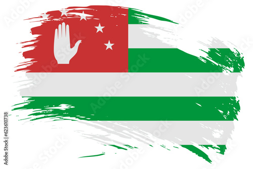 Abkhazia brush stroke flag vector background. Hand drawn grunge style Abkhazian isolated banner
