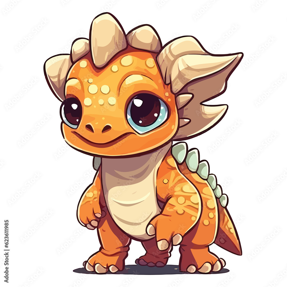 Playful Prehistoric: Cute Protoceratops Dinosaur Illustration Playful Prehistoric: Cute Protoceratops Dinosaur Illustration