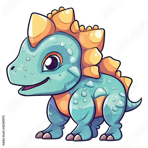 Playful Prehistoric  Cute Protoceratops Dinosaur Illustration