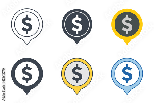 Dollar Sign Icon symbol template for graphic and web design collection logo vector illustration © keenan