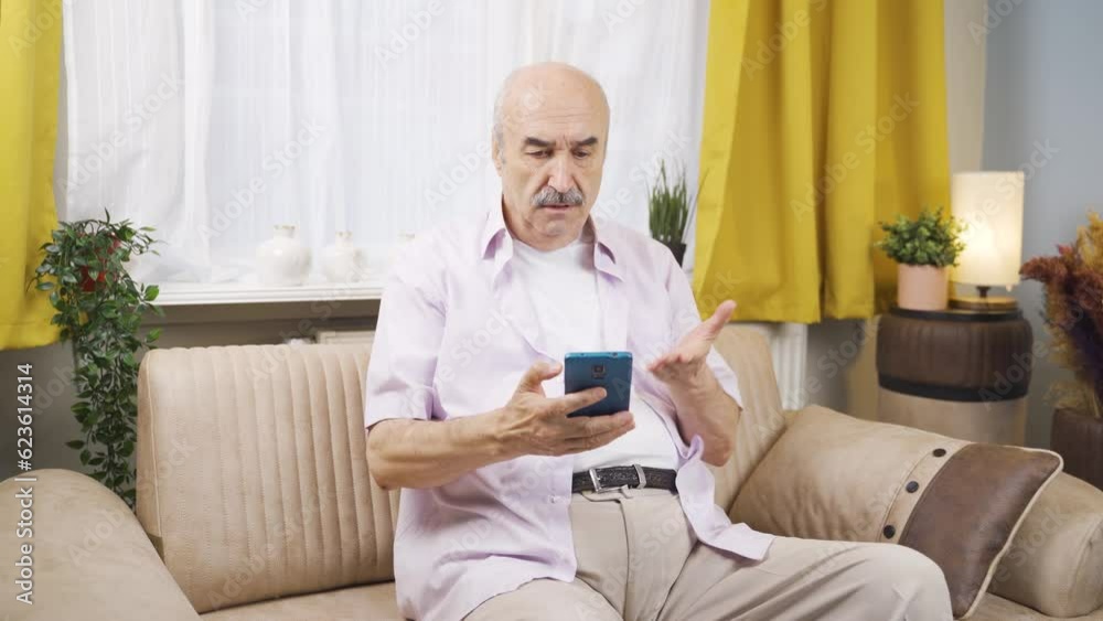 Nervous old man stressed and thoughtful. Nervous old man stressed and thoughtful.