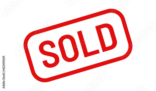 Vector sold sign. 