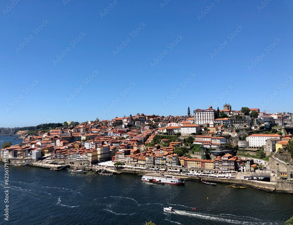 Vue du Douro et de Porto, Portugal depuis les hauteurs