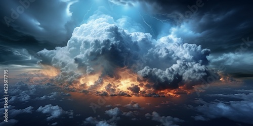 Cumulonimbus clouds and stormy skies, AI Generated