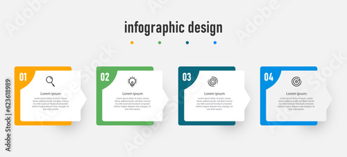 Fotografia infographic design presentation business infographic template with 4 options