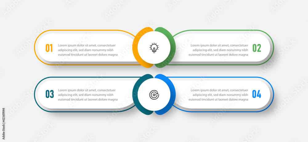 Business infographics template. timeline with 4 steps, options. can be used for workflow diagram, info chart, web design. vector illustration. Premium Vector
Business infographics template. timeline with 4 steps, options. can be used for workflow diagram, info chart, web design. vector illustration. Premium Vector