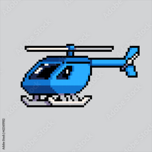 Pixel art illustration Helicopter. Pixelated Helicopter. Chopper Helicopter icon pixelated for the pixel art game and icon for website and video game. old school retro.