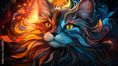 Abstract Animalia  A Vibrant Mosaic of Dogs  Cats  and Exotic Creatures  Transformed into Abstract Expressions of Shapes and Colors   Generative AI  Generativ  KI