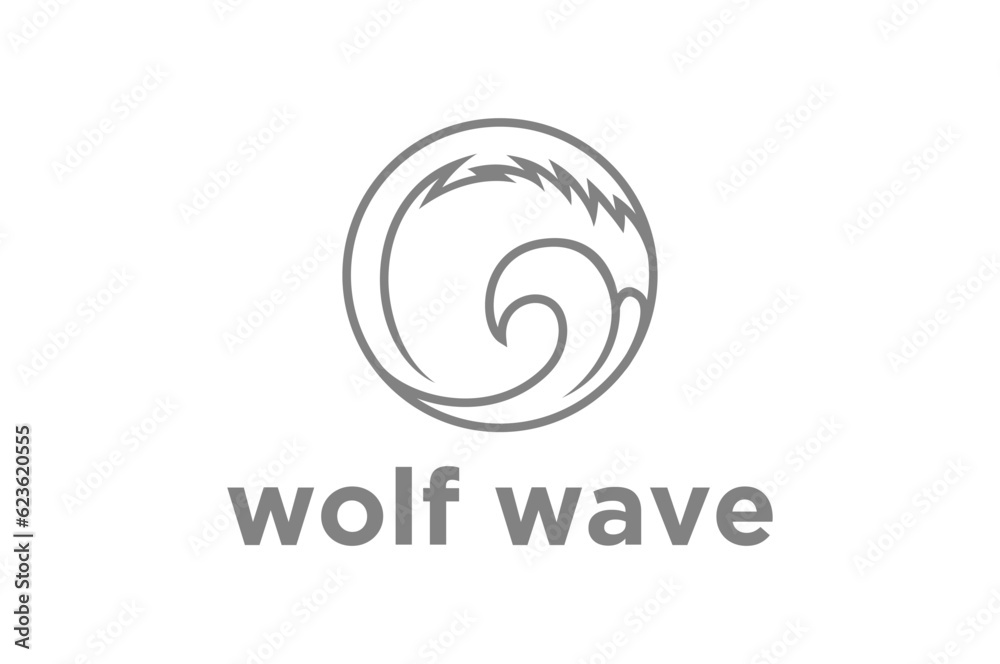 Wolf wave logo abstract illustration Wolf wave logo abstract illustration
