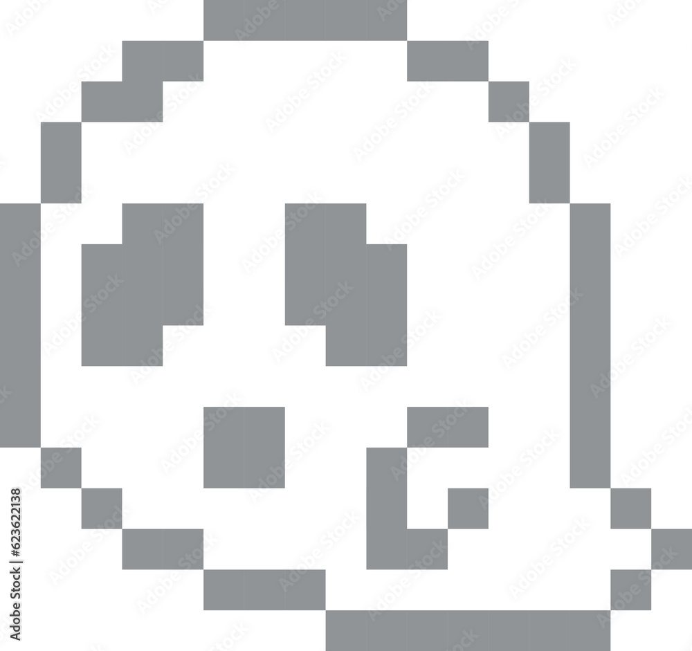 Ghost cartoon icon in pixel style.
