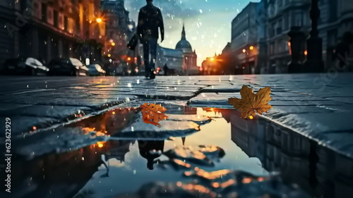 Rainy ,street, people ,blurred, evening, light, rain, drops , pavement ,Autumn, Tallinn, old, town ,people ,walk,umbrellas, travel ,Estonia ,Europe,rainy, drops, water,window, evening, blurred, blue 