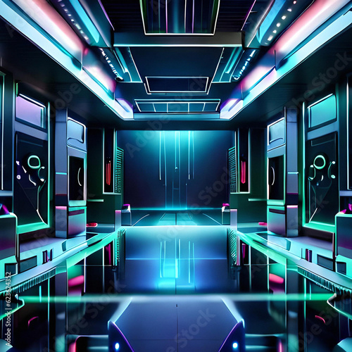 Futuristic Sci-Fi Tech Empty Room 