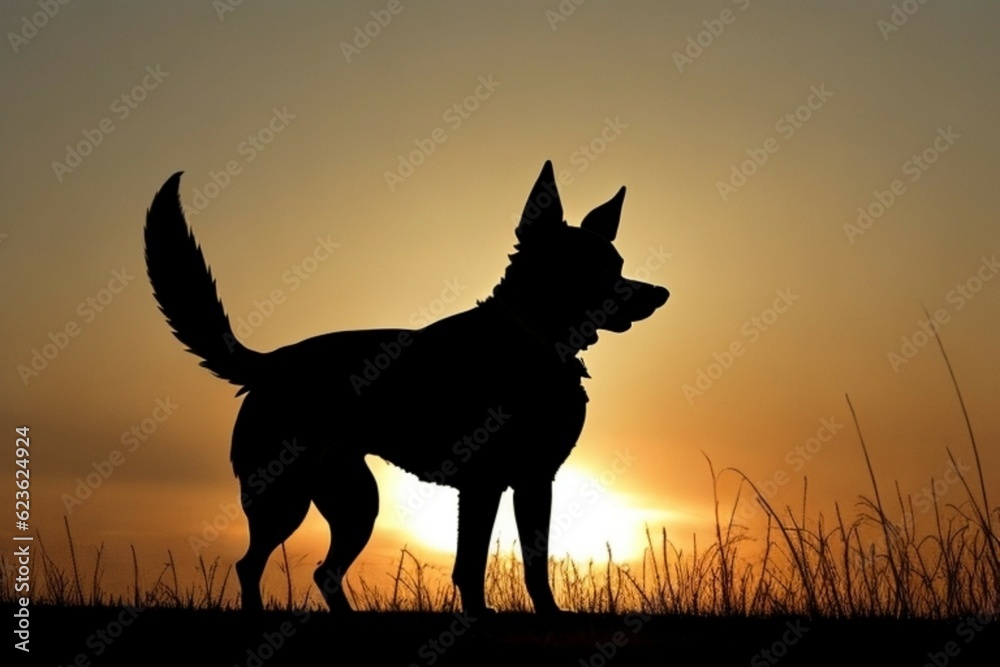 Dog silhouette art - Pet illustration Dog silhouette art - Pet illustration