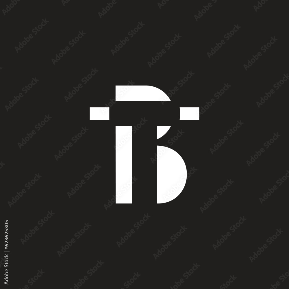 letter tb abstract negative space logo vector letter tb abstract negative space logo vector