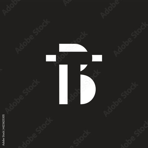 letter tb abstract negative space logo vector