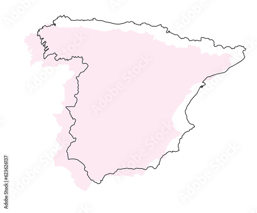 Spain map with 3d color map. 