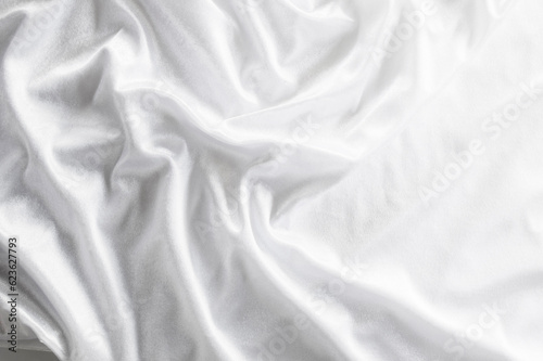 White silk or velvet fabric.Wavy surface pattern.Premium and luxury design background.