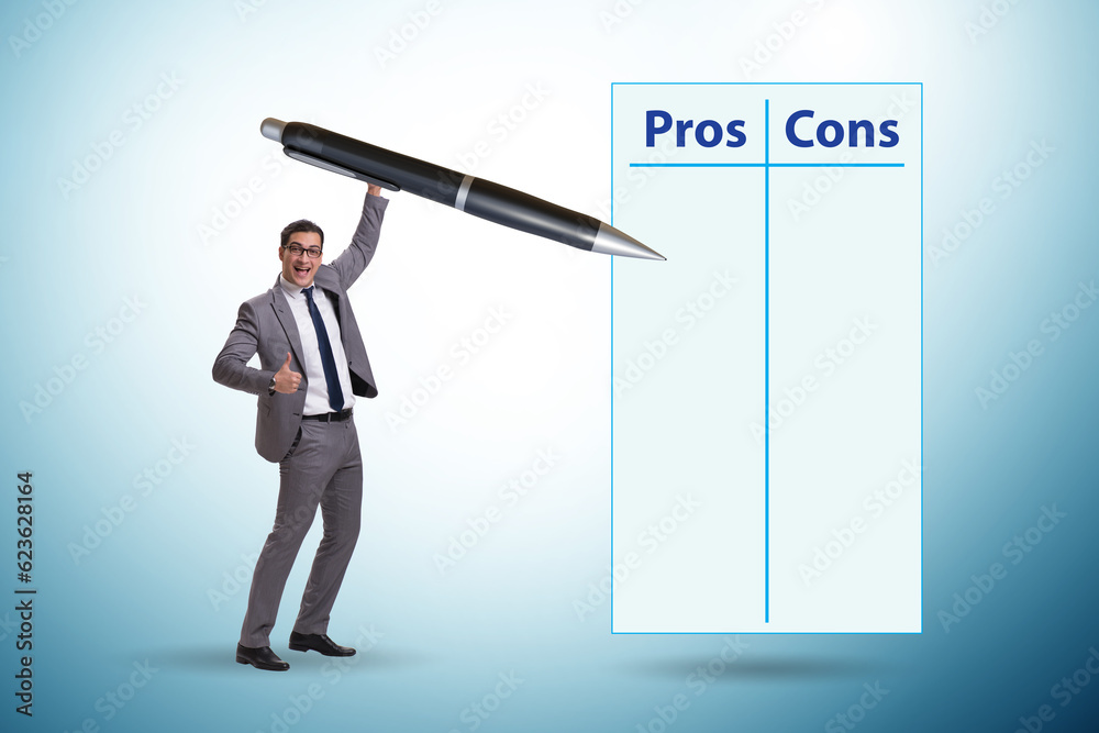 Concept of choosing pros and cons Concept of choosing pros and cons