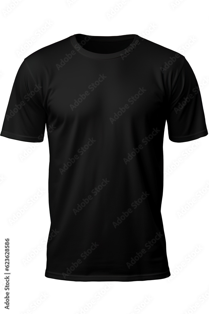 Black t-shirt round neck plain transparent background PNG Black t-shirt round neck plain transparent background PNG