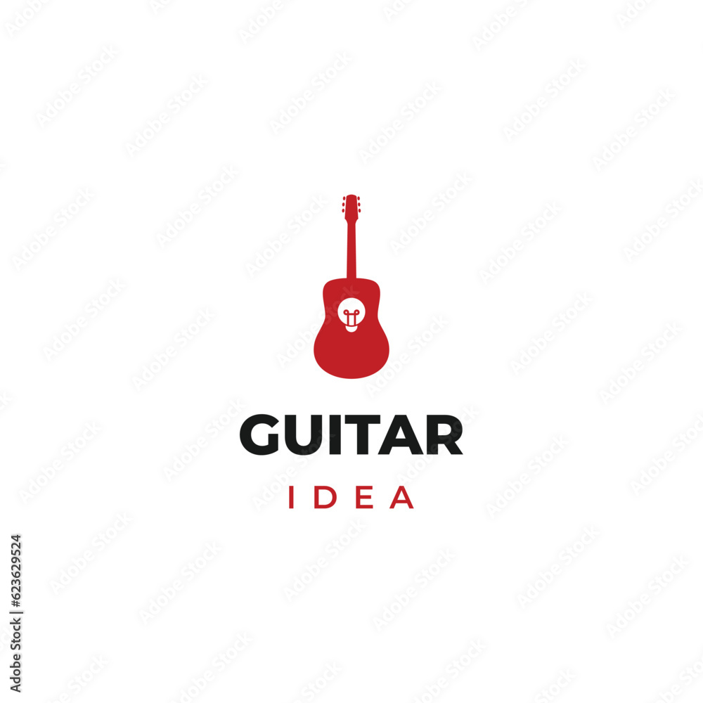 guitar idea logo design on isolated background guitar idea logo design on isolated background