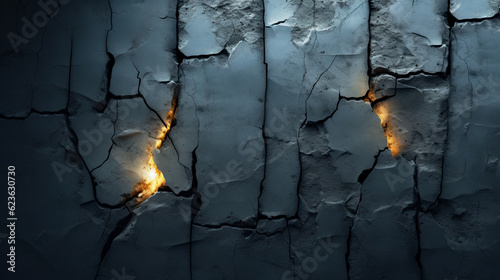 The cracked old wall with light leak, Generative Ai