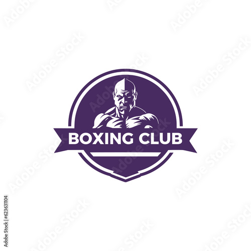 simple boxing club sport logo vector illustration template design