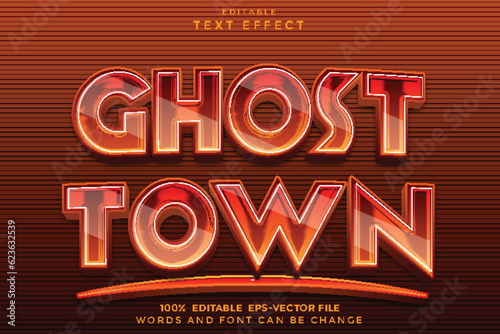 Ghost Town Editable Text Effect 3D Flat Gradient Style